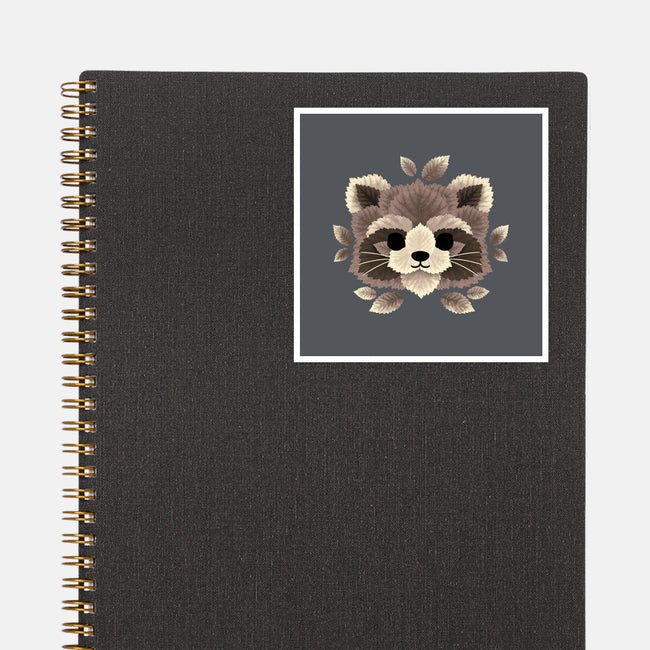 Raccoon Of Leaves-none glossy sticker-NemiMakeit