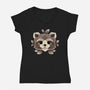 Raccoon Of Leaves-womens v-neck tee-NemiMakeit