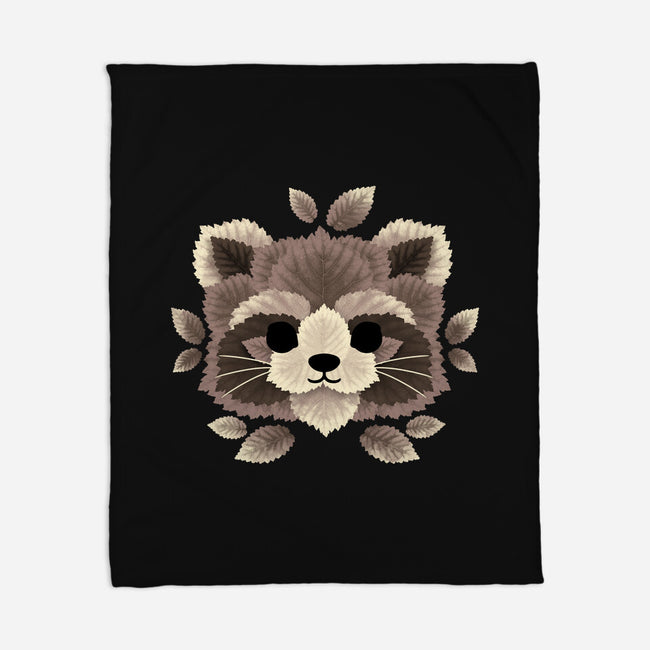 Raccoon Of Leaves-none fleece blanket-NemiMakeit