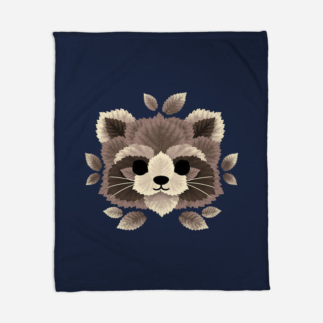 Raccoon Of Leaves-none fleece blanket-NemiMakeit