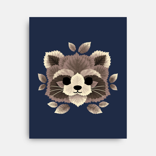 Raccoon Of Leaves-none stretched canvas-NemiMakeit