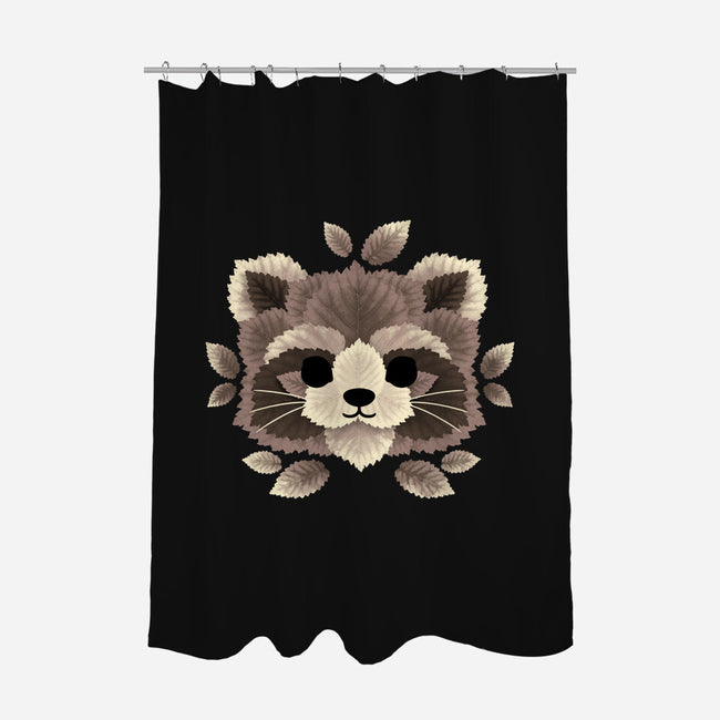 Raccoon Of Leaves-none polyester shower curtain-NemiMakeit