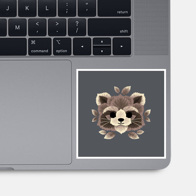 Raccoon Of Leaves-none glossy sticker-NemiMakeit