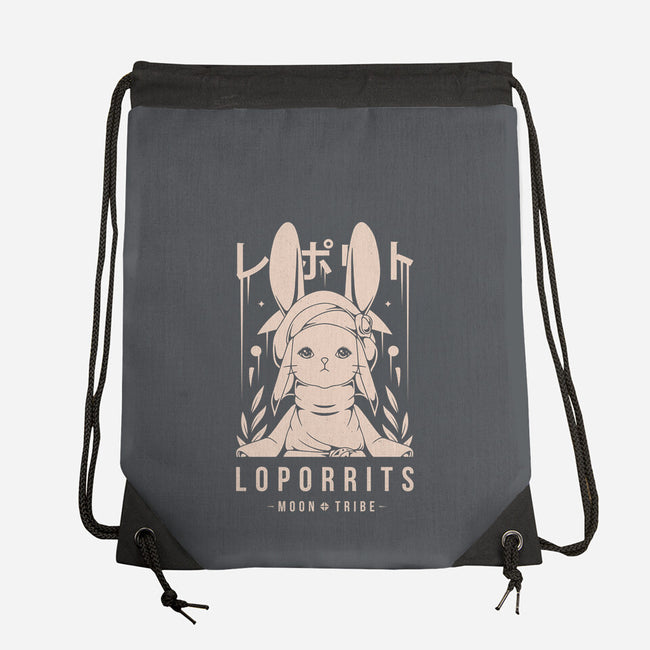 Loporrits Moon Tribe-none drawstring bag-Alundrart