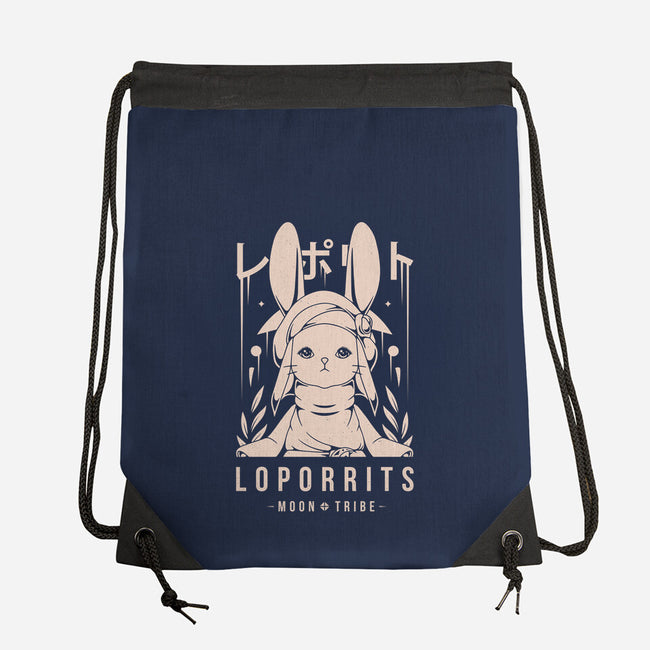 Loporrits Moon Tribe-none drawstring bag-Alundrart