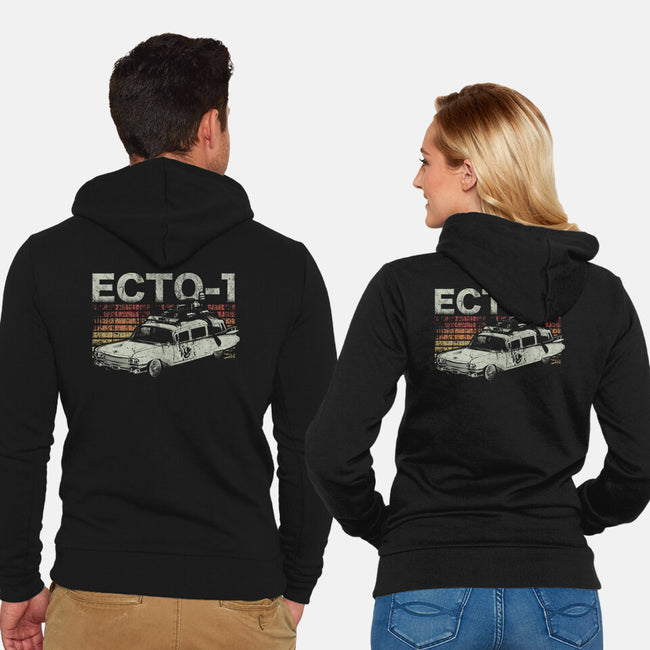 Retro Ecto-1-unisex zip-up sweatshirt-fanfreak1