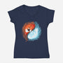 Autumn And Winter Fox-womens v-neck tee-IKILO