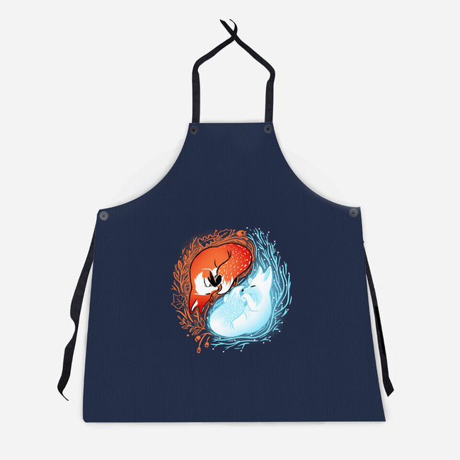 Autumn And Winter Fox-unisex kitchen apron-IKILO