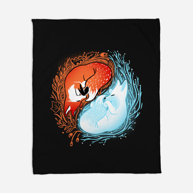 Autumn And Winter Fox-none fleece blanket-IKILO