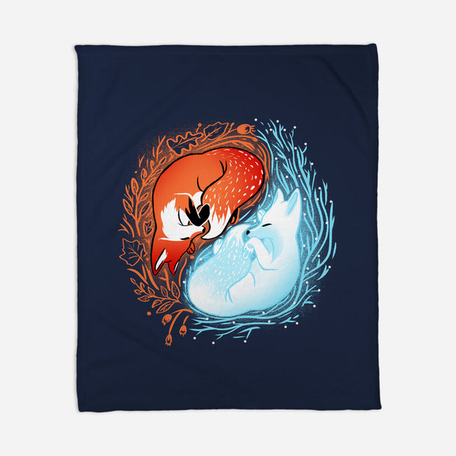 Autumn And Winter Fox-none fleece blanket-IKILO