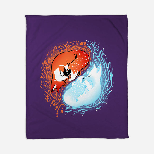 Autumn And Winter Fox-none fleece blanket-IKILO