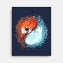Autumn And Winter Fox-none stretched canvas-IKILO