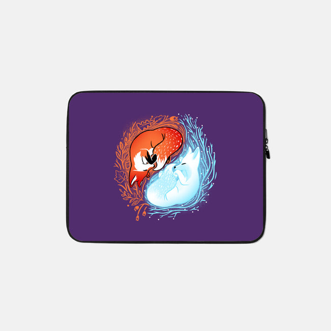 Autumn And Winter Fox-none zippered laptop sleeve-IKILO