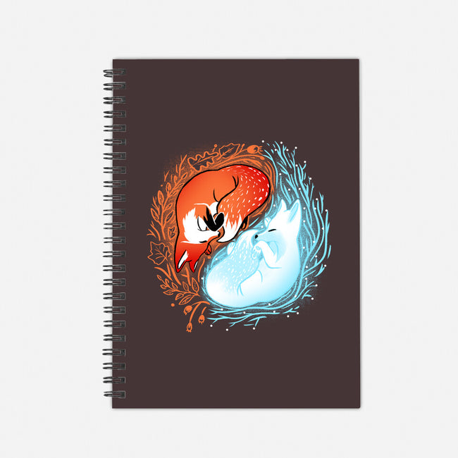 Autumn And Winter Fox-none dot grid notebook-IKILO