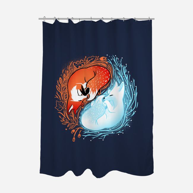 Autumn And Winter Fox-none polyester shower curtain-IKILO
