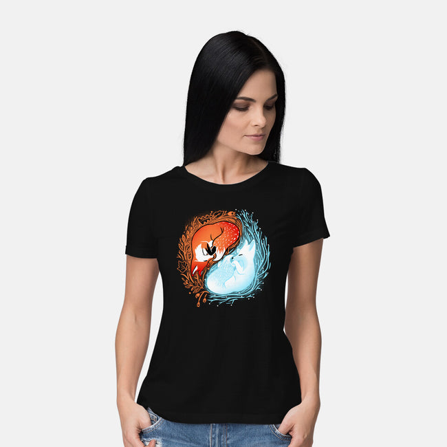 Autumn And Winter Fox-womens basic tee-IKILO