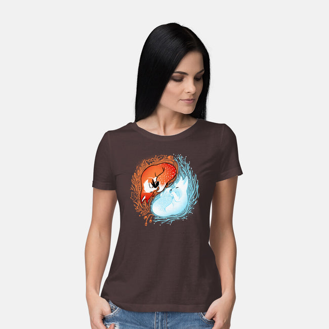 Autumn And Winter Fox-womens basic tee-IKILO