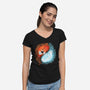 Autumn And Winter Fox-womens v-neck tee-IKILO