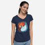 Autumn And Winter Fox-womens v-neck tee-IKILO