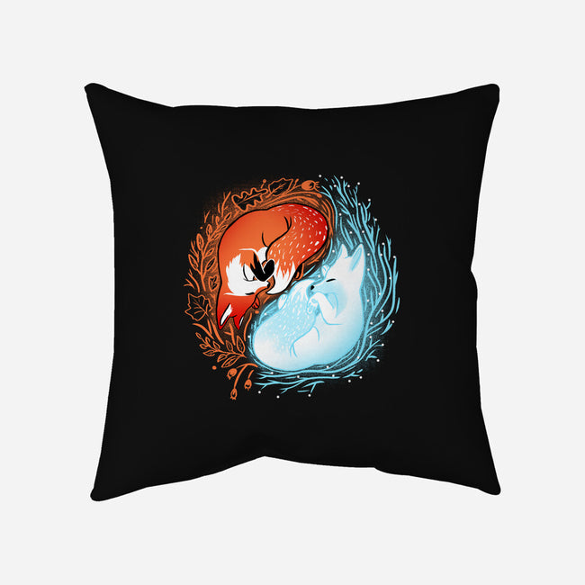 Autumn And Winter Fox-none removable cover w insert throw pillow-IKILO