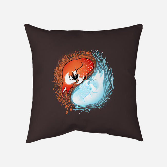 Autumn And Winter Fox-none removable cover w insert throw pillow-IKILO