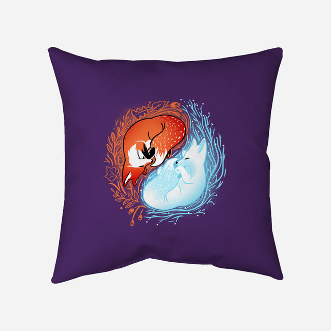 Autumn And Winter Fox-none removable cover w insert throw pillow-IKILO