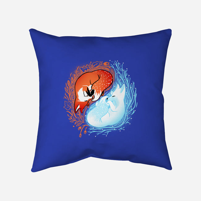 Autumn And Winter Fox-none removable cover w insert throw pillow-IKILO