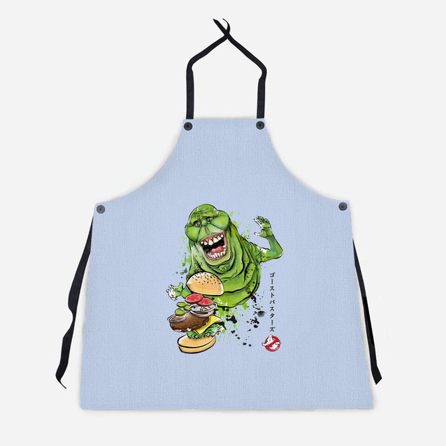 Slimer Sumi-E-unisex kitchen apron-DrMonekers