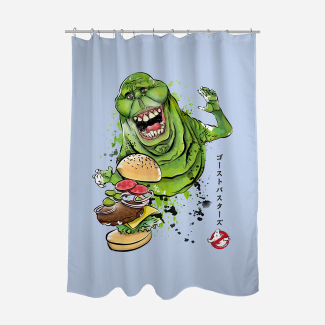 Slimer Sumi-E-none polyester shower curtain-DrMonekers