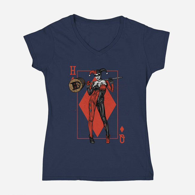 The Queen Of Gotham-womens v-neck tee-Six Eyed Monster