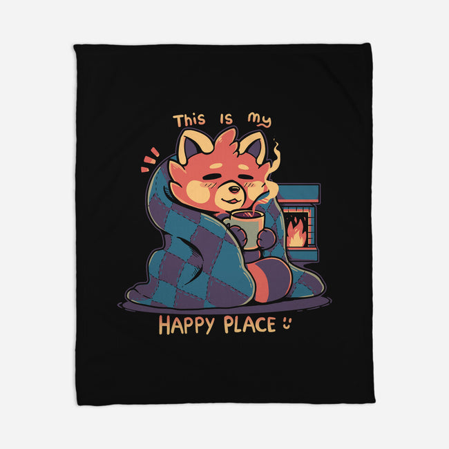 Happy Place Fireplace-none fleece blanket-TechraNova