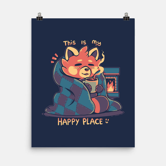 Happy Place Fireplace-none matte poster-TechraNova