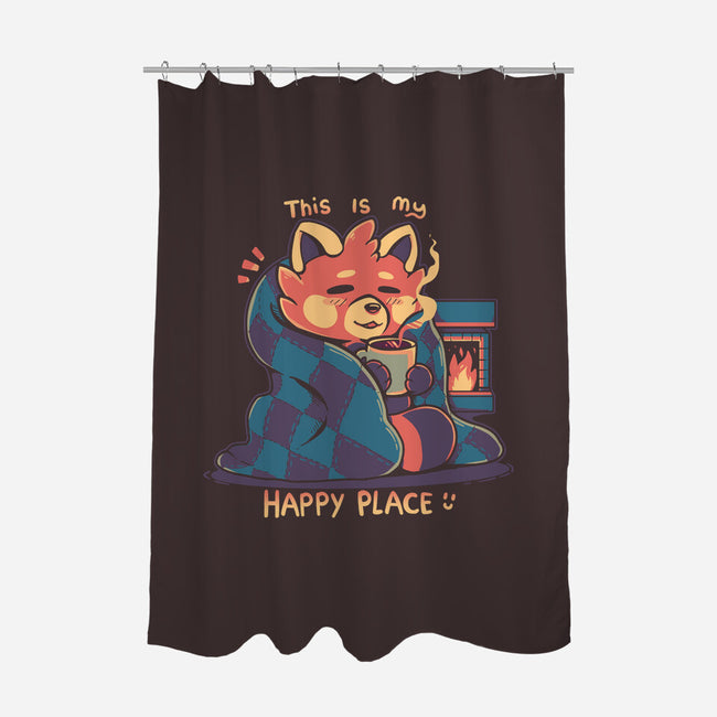 Happy Place Fireplace-none polyester shower curtain-TechraNova