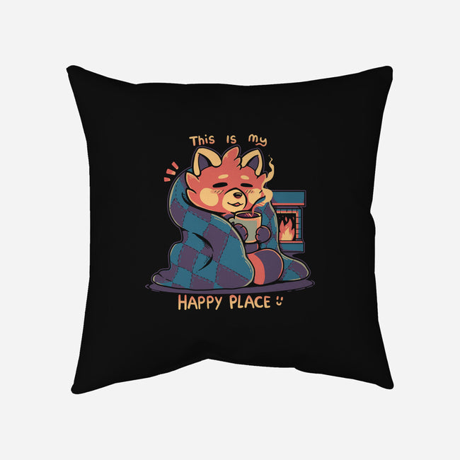 Happy Place Fireplace-none removable cover throw pillow-TechraNova