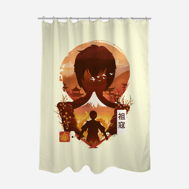 Ukiyo E Firebender-none polyester shower curtain-dandingeroz
