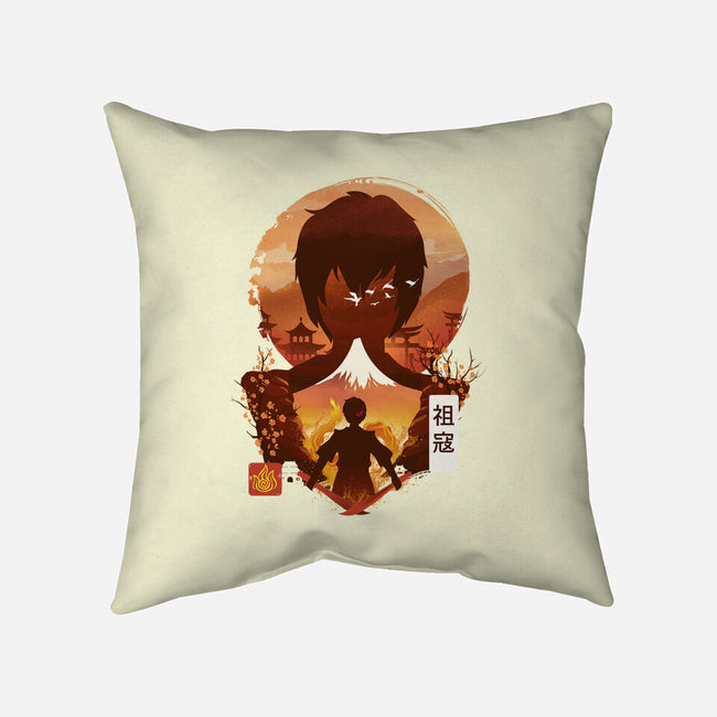 Ukiyo E Firebender-none removable cover throw pillow-dandingeroz