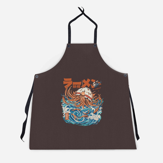 Dark Great Ramen Of Kanagawa-unisex kitchen apron-ilustrata