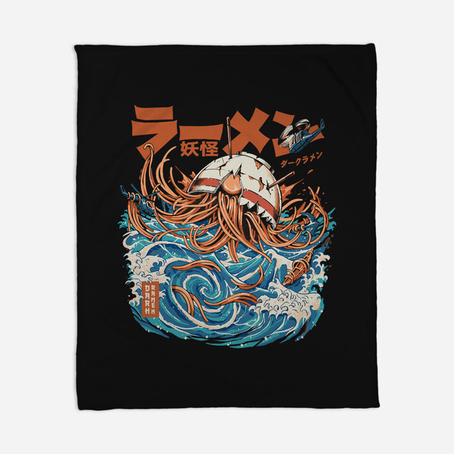 Dark Great Ramen Of Kanagawa-none fleece blanket-ilustrata