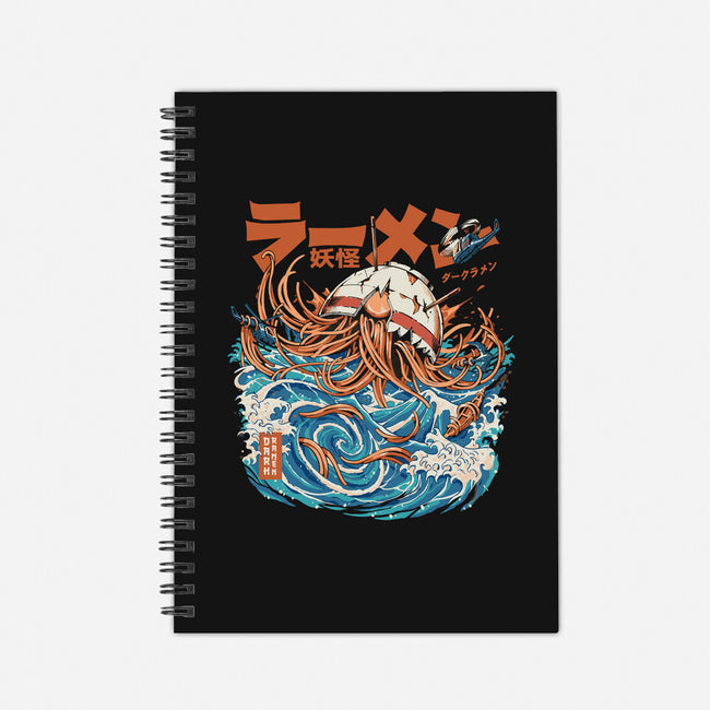Dark Great Ramen Of Kanagawa-none dot grid notebook-ilustrata