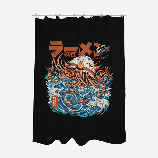 Dark Great Ramen Of Kanagawa-none polyester shower curtain-ilustrata