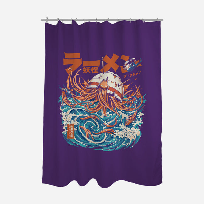 Dark Great Ramen Of Kanagawa-none polyester shower curtain-ilustrata