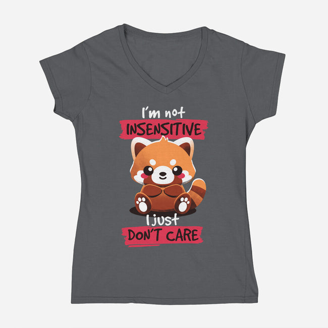 Insensitive Red Panda-womens v-neck tee-NemiMakeit