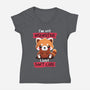 Insensitive Red Panda-womens v-neck tee-NemiMakeit