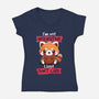 Insensitive Red Panda-womens v-neck tee-NemiMakeit