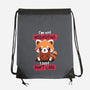 Insensitive Red Panda-none drawstring bag-NemiMakeit