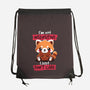 Insensitive Red Panda-none drawstring bag-NemiMakeit