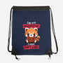 Insensitive Red Panda-none drawstring bag-NemiMakeit