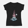 Astro Meditation Roses-womens v-neck tee-tobefonseca