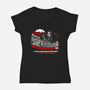 Come To Woodsboro-womens v-neck tee-goodidearyan