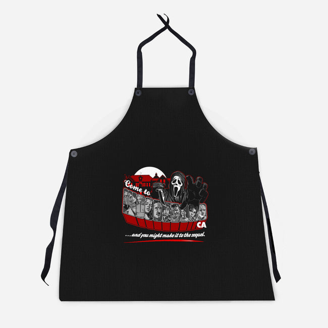 Come To Woodsboro-unisex kitchen apron-goodidearyan